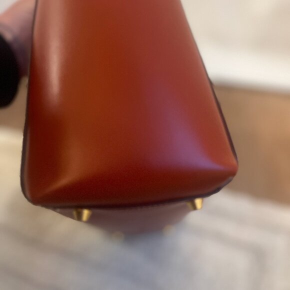 NWT STAUD COGNAC SHIRLEY LEATHER BAG SADDLE - Picture 8 of 9